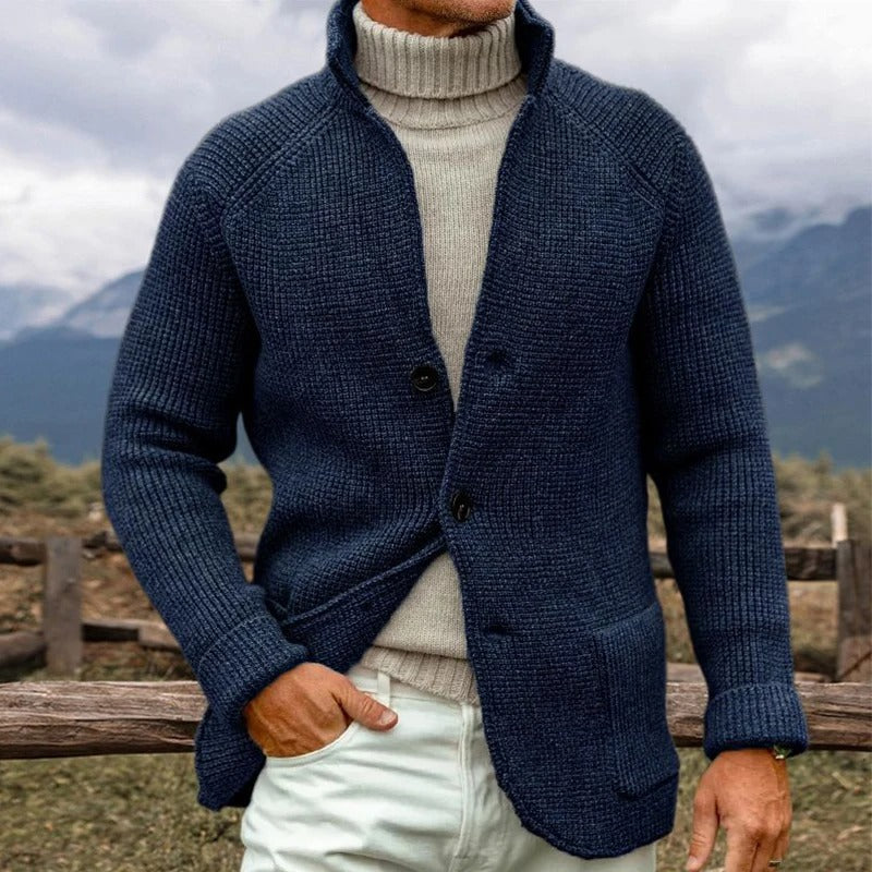 Classic Crew Neck Knitted Jacket