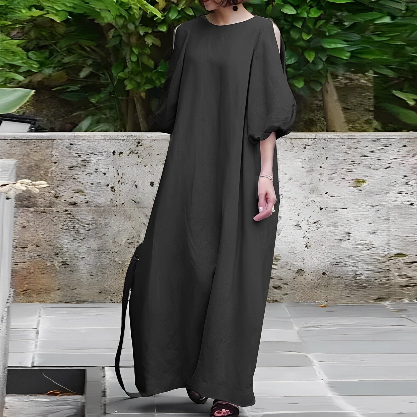 Lightweight Floral Sundress for Women with Puffy Sleeves - BritishElegance