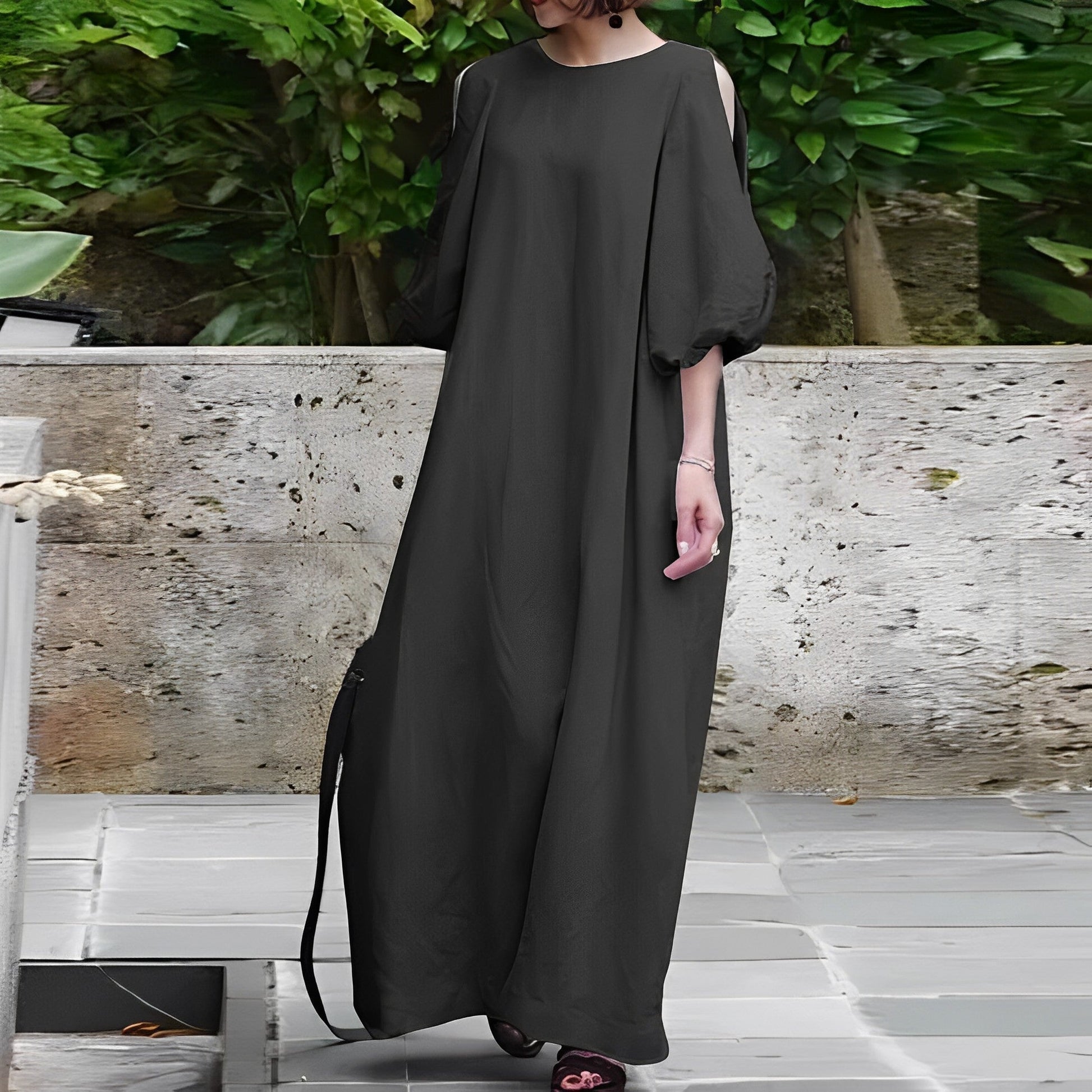 Lightweight Floral Sundress for Women with Puffy Sleeves - BritishElegance