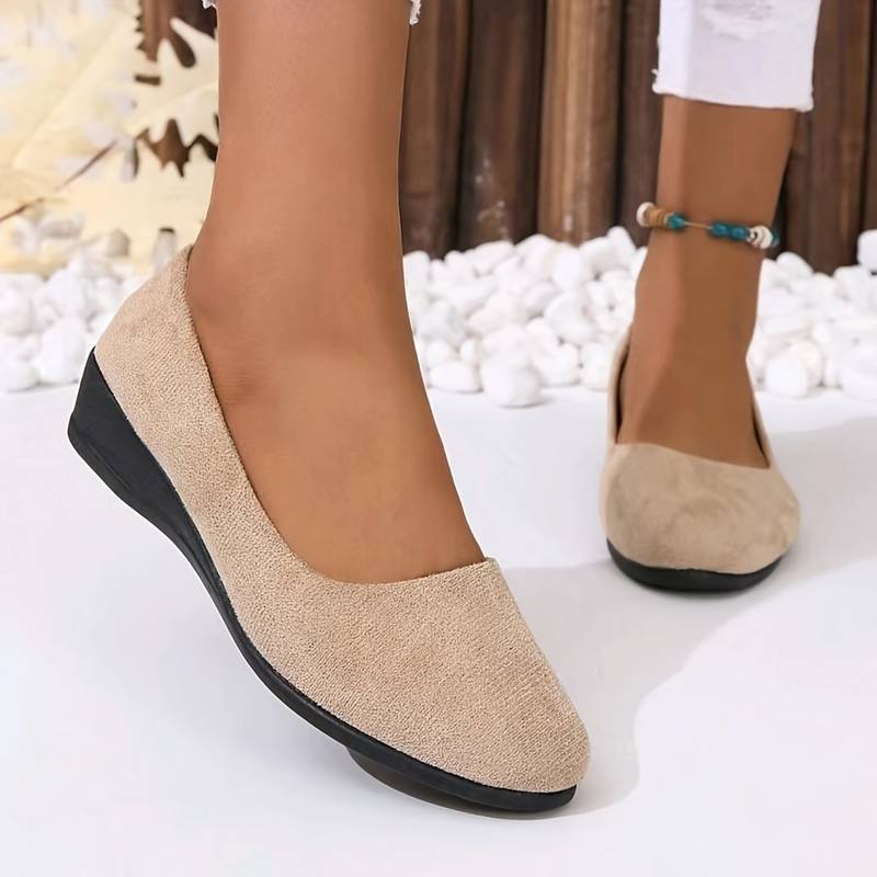 Sophia: Flat, Solid Slip-On Shoes