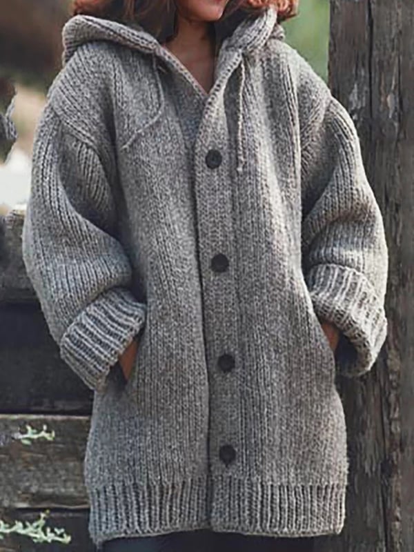 Cozy Oversized Women's Hooded Sweater Cardigan