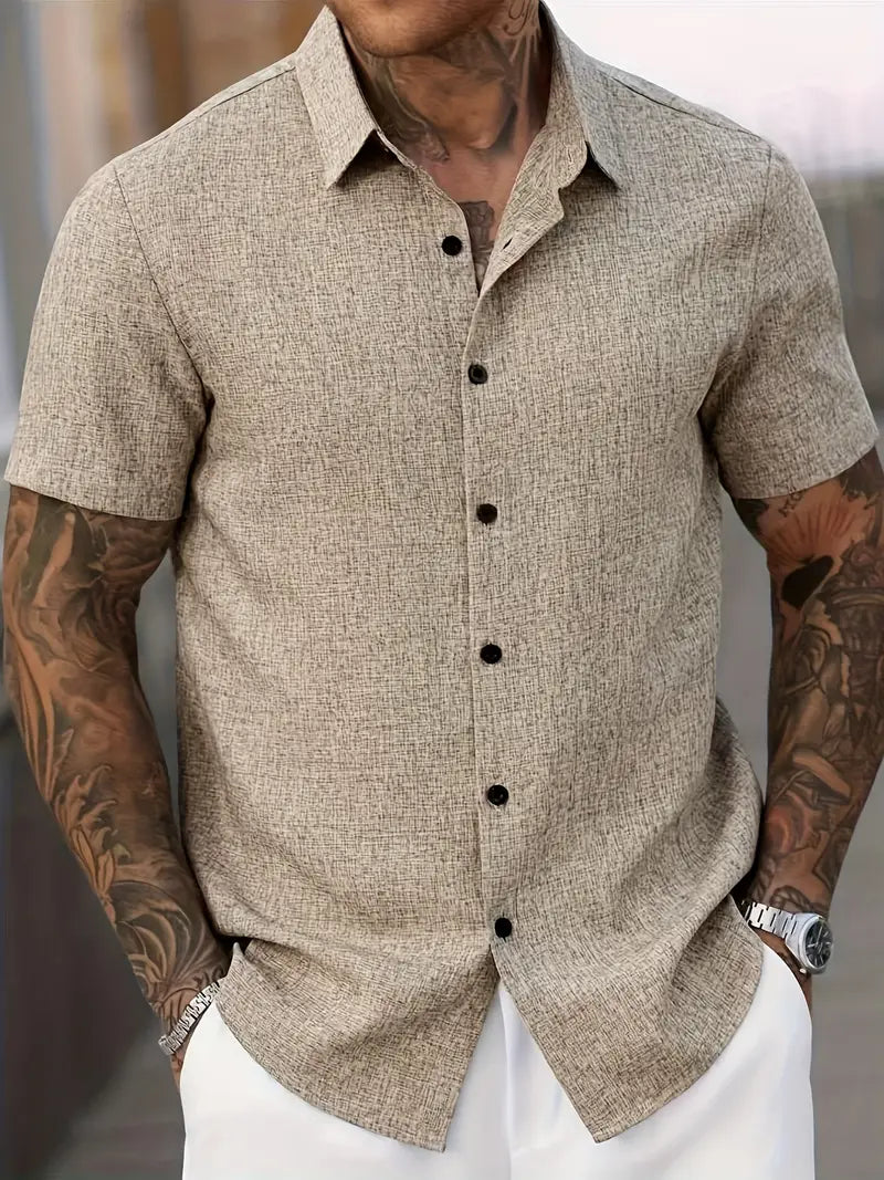 Casual Fit Short Sleeve Mens Shirt