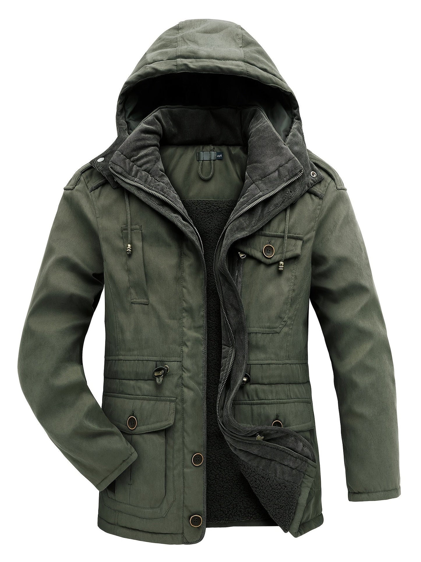 Warm Mens Waterproof Hooded Parka Jacket