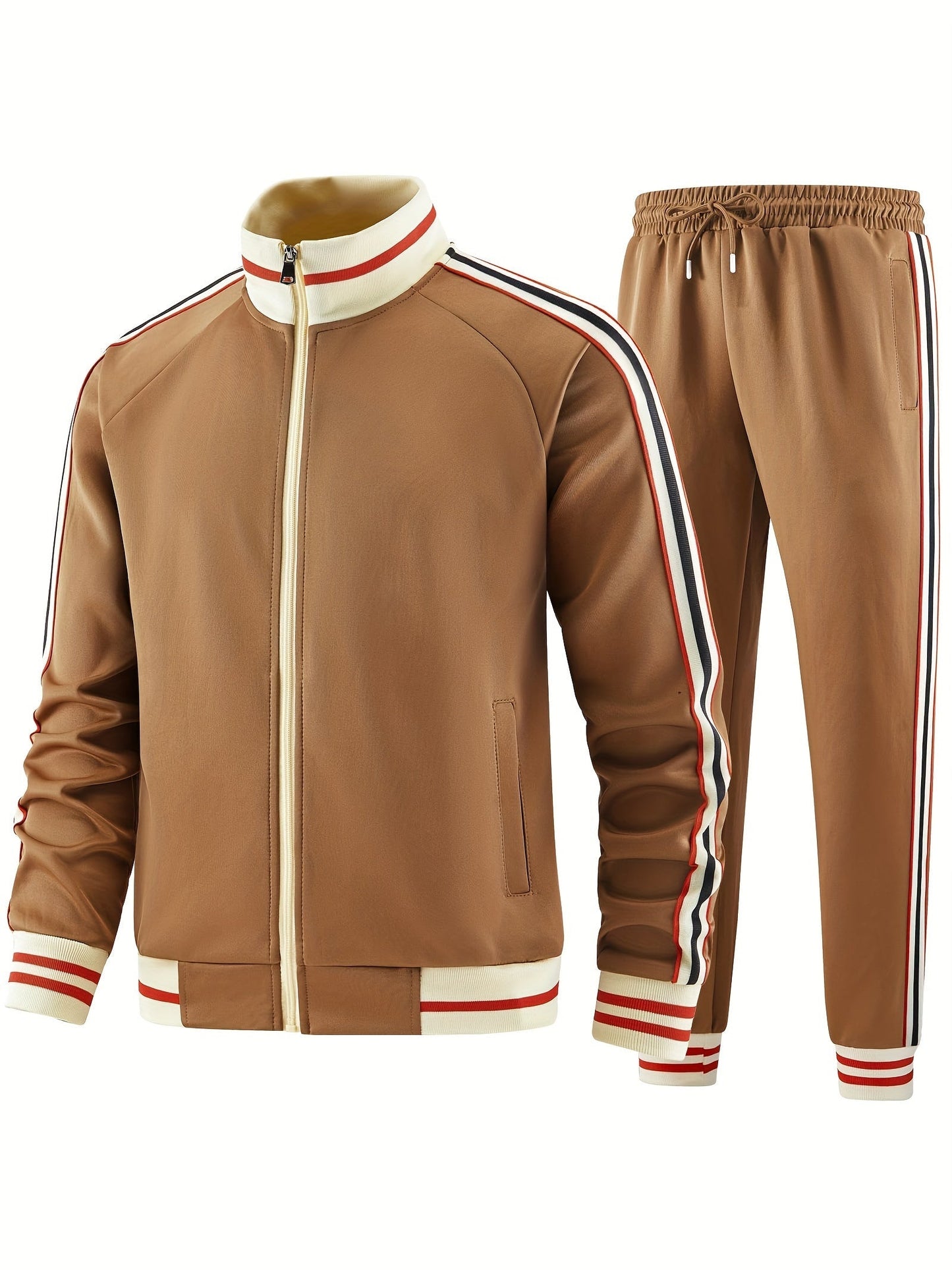 Comfortable Men's Zip Up Tracksuit Set