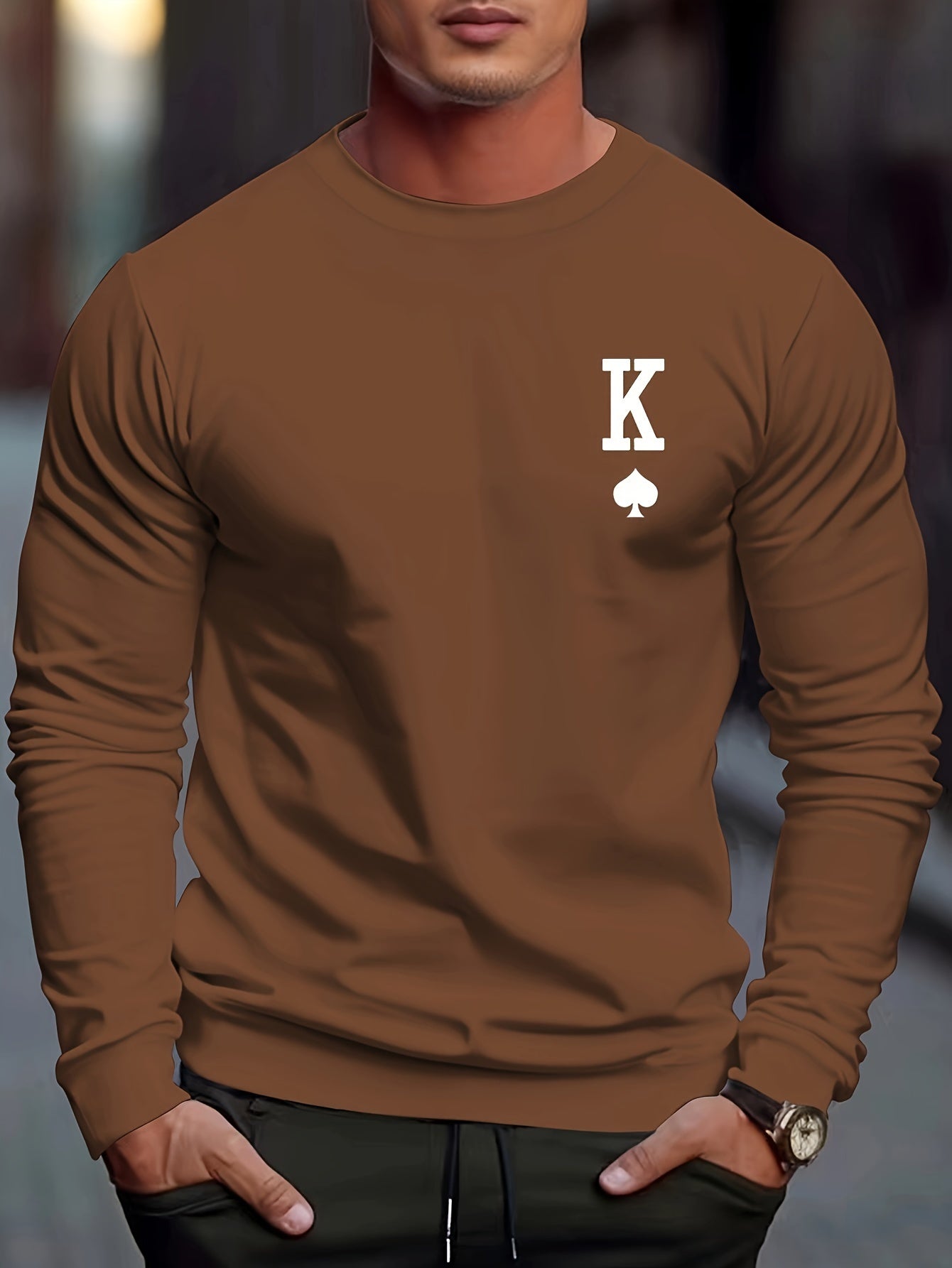 Cozy Spade Graphic Men's Winter Sweatshirt