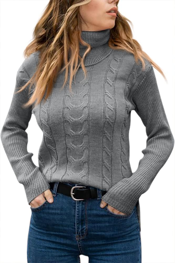 Elegant Knitted Women's Turtleneck Sweater - Denise