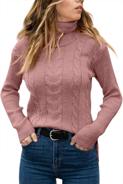 Elegant Knitted Women's Turtleneck Sweater - Denise