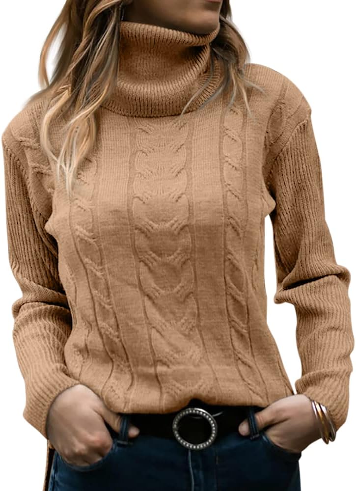 Elegant Knitted Women's Turtleneck Sweater - Denise