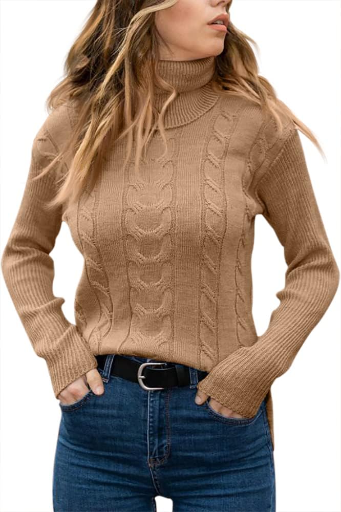 Elegant Knitted Women's Turtleneck Sweater - Denise