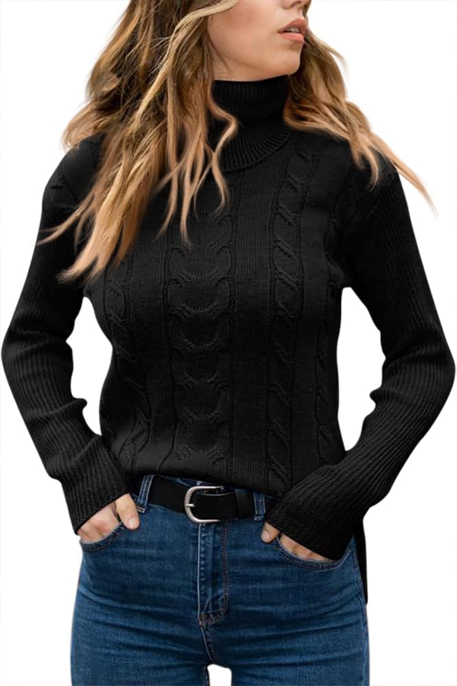Elegant Knitted Women's Turtleneck Sweater - Denise