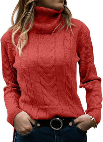 Elegant Knitted Women's Turtleneck Sweater - Denise