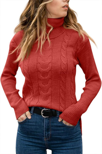 Elegant Knitted Women's Turtleneck Sweater - Denise