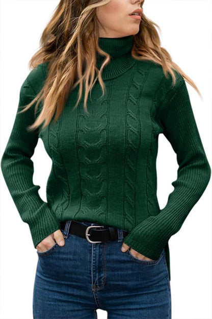 Elegant Knitted Women's Turtleneck Sweater - Denise