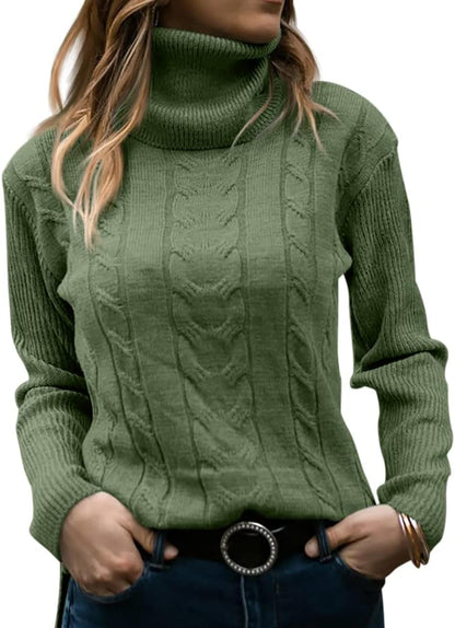 Elegant Knitted Women's Turtleneck Sweater - Denise