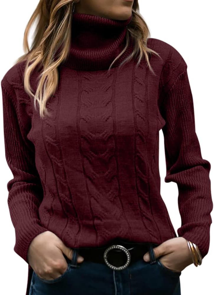 Elegant Knitted Women's Turtleneck Sweater - Denise