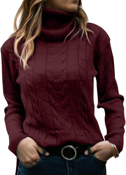 Elegant Knitted Women's Turtleneck Sweater - Denise