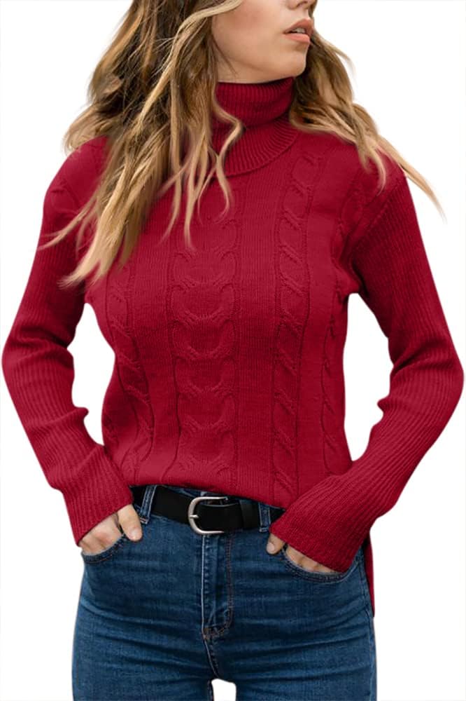 Elegant Knitted Women's Turtleneck Sweater - Denise