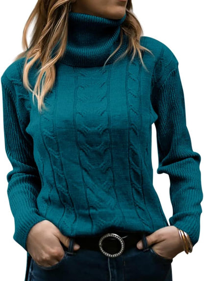 Elegant Knitted Women's Turtleneck Sweater - Denise
