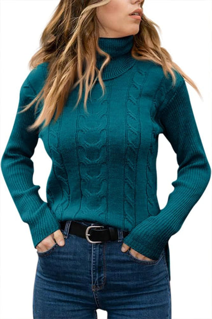 Elegant Knitted Women's Turtleneck Sweater - Denise
