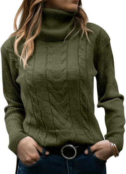 Elegant Knitted Women's Turtleneck Sweater - Denise