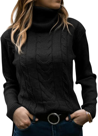 Elegant Knitted Women's Turtleneck Sweater - Denise