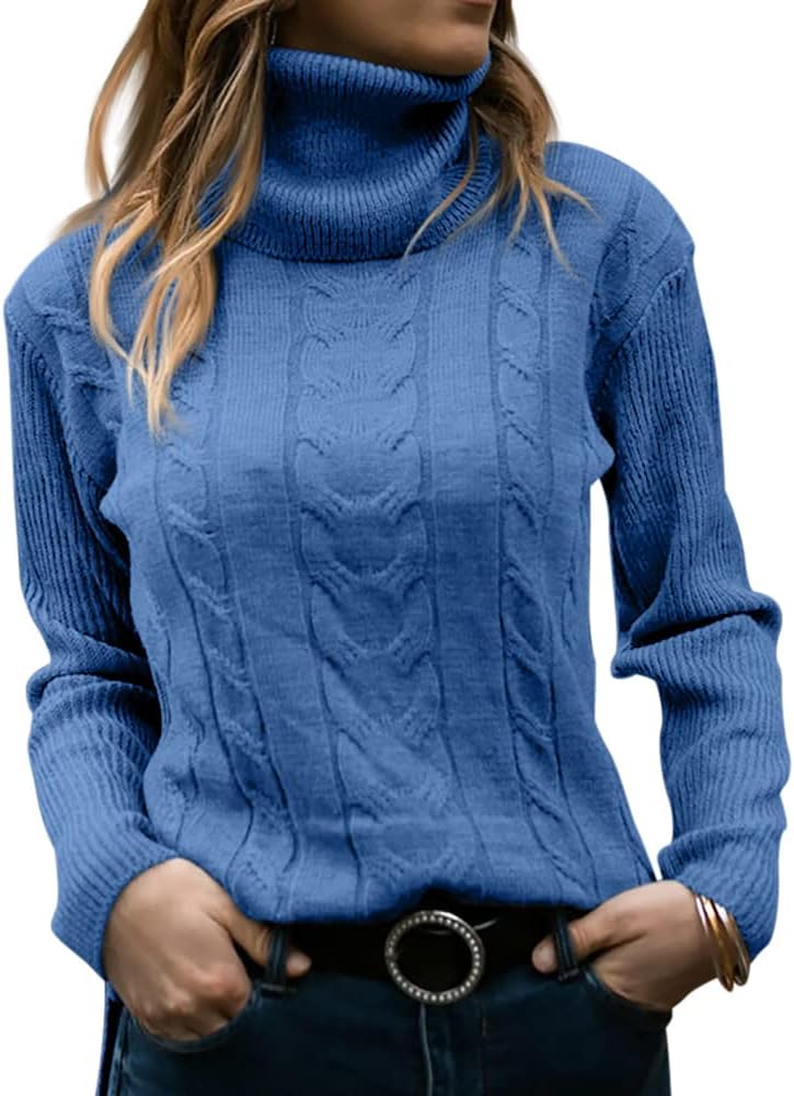 Elegant Knitted Women's Turtleneck Sweater - Denise