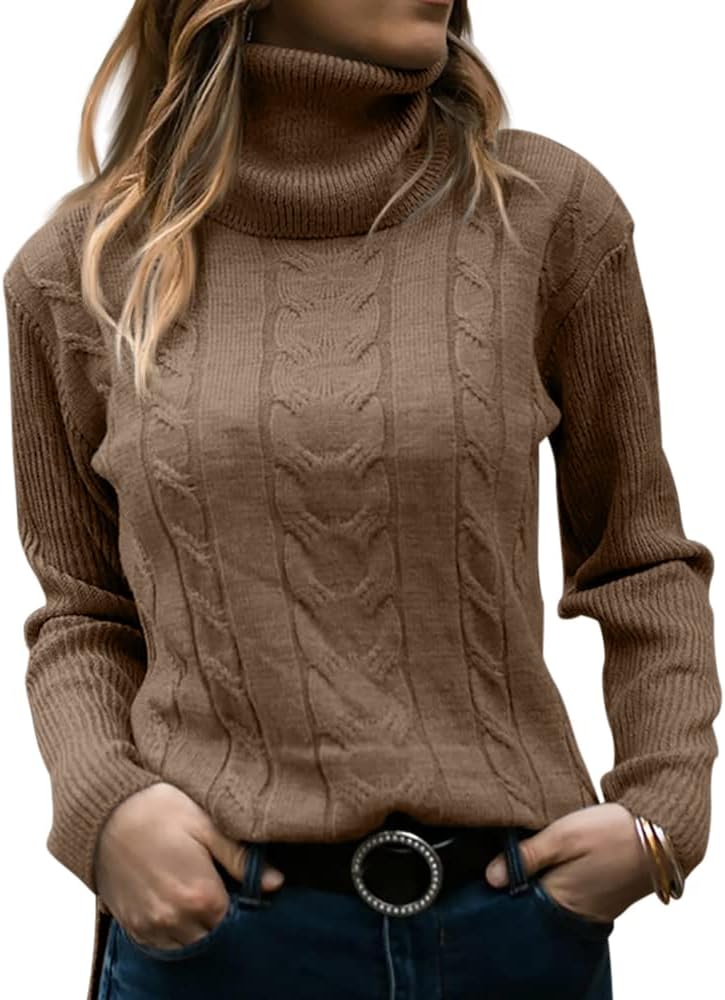 Elegant Knitted Women's Turtleneck Sweater - Denise