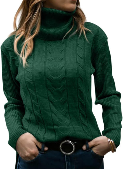 Elegant Knitted Women's Turtleneck Sweater - Denise