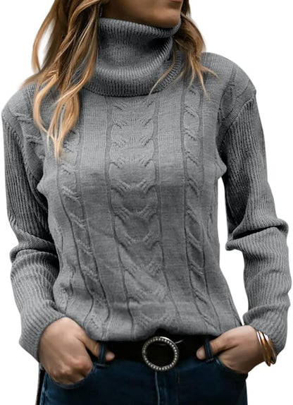 Elegant Knitted Women's Turtleneck Sweater - Denise