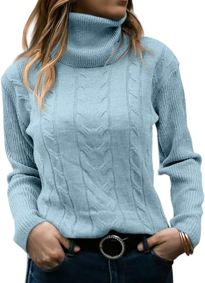 Elegant Knitted Women's Turtleneck Sweater - Denise