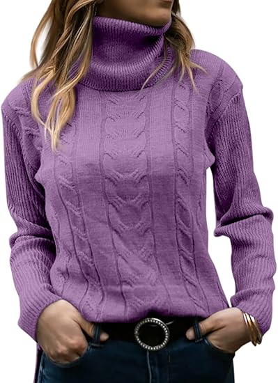 Elegant Knitted Women's Turtleneck Sweater - Denise