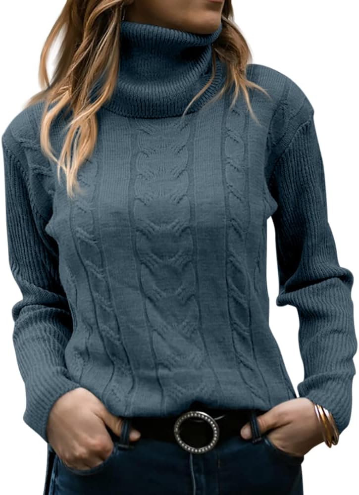Elegant Knitted Women's Turtleneck Sweater - Denise