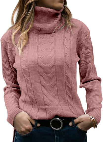 Elegant Knitted Women's Turtleneck Sweater - Denise