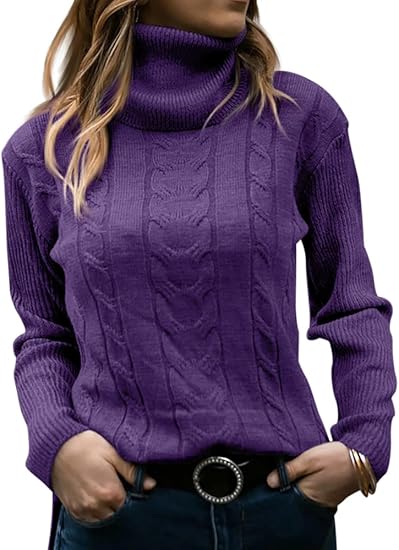 Elegant Knitted Women's Turtleneck Sweater - Denise