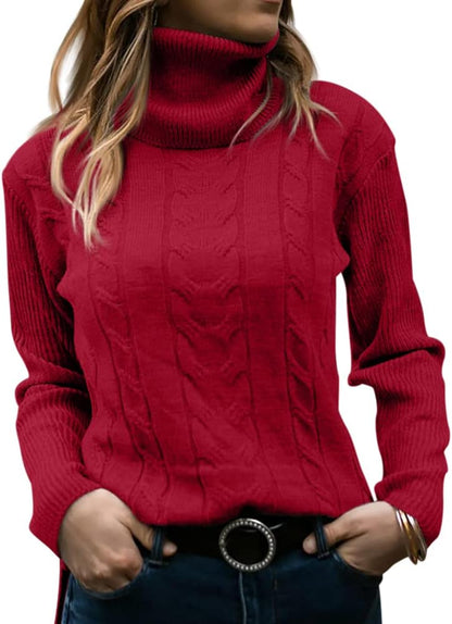 Elegant Knitted Women's Turtleneck Sweater - Denise