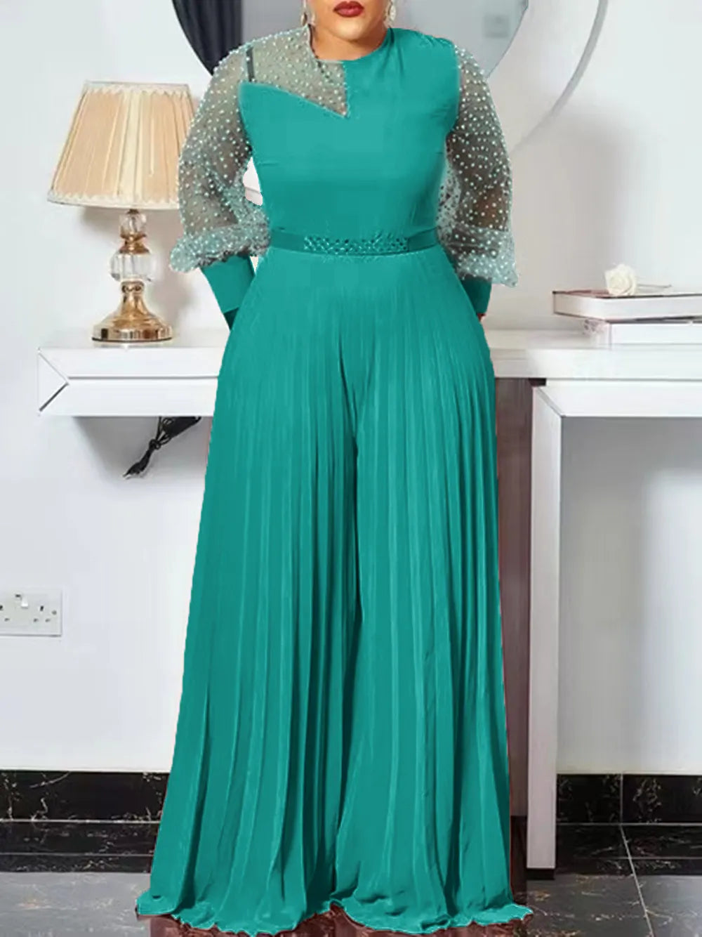 Elegant Pleated Jumpsuit for Plus Sizes