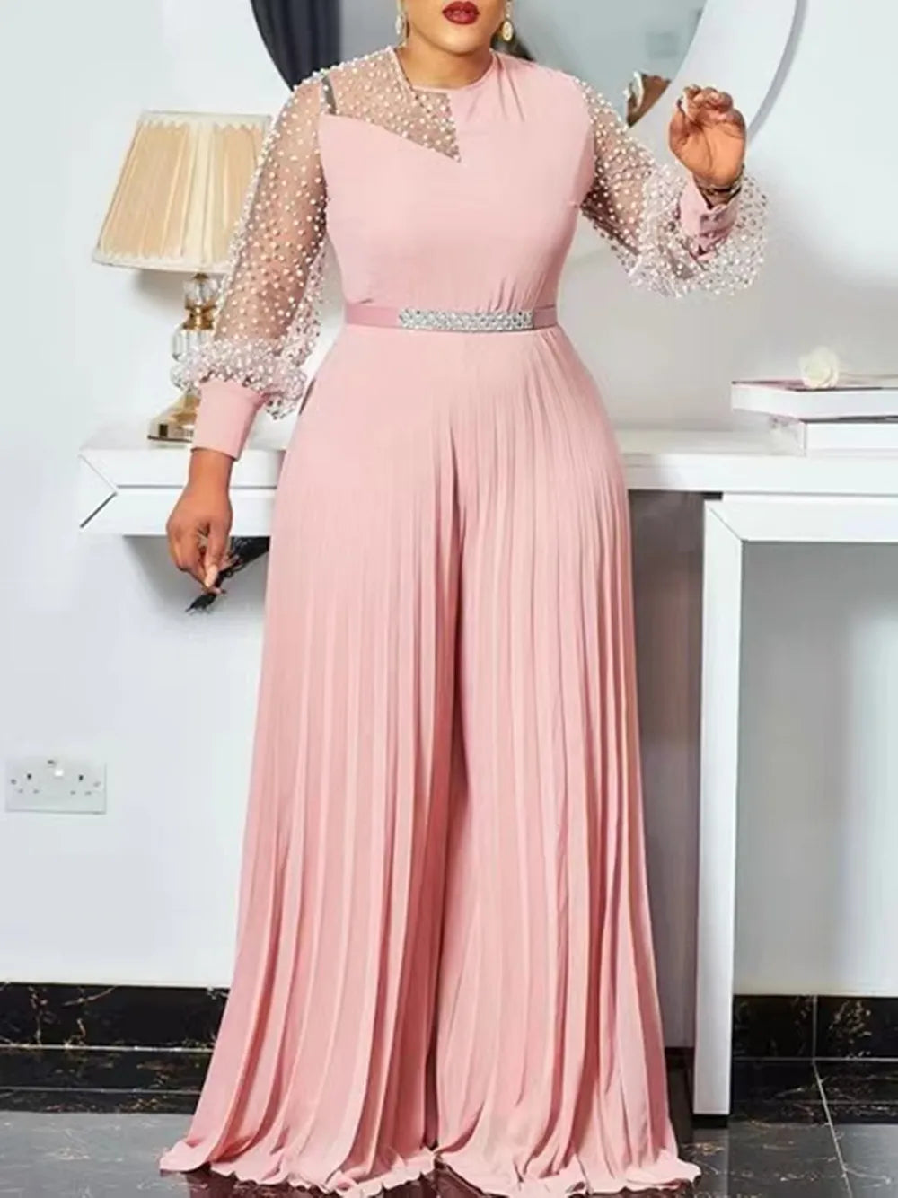 Elegant Pleated Jumpsuit for Plus Sizes