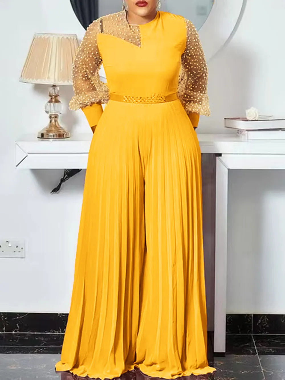 Elegant Pleated Jumpsuit for Plus Sizes