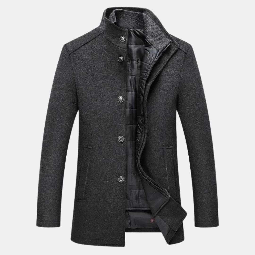 Warm Padded Men's Parka Jacket with Fleece Lining
