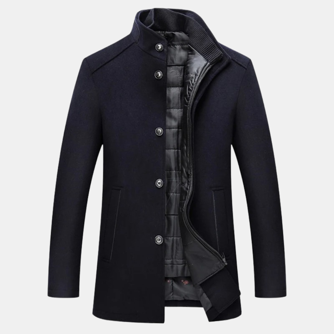 Warm Padded Men's Parka Jacket with Fleece Lining