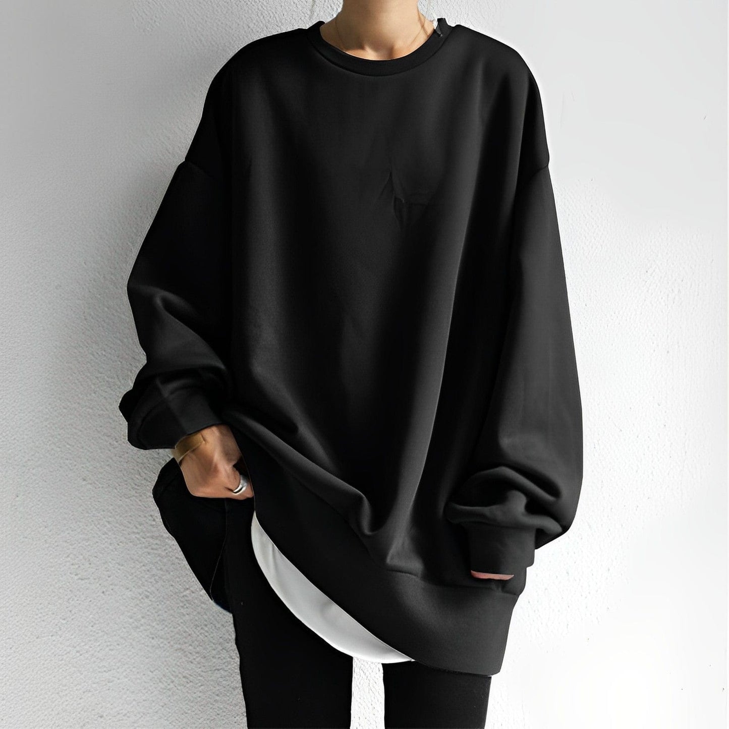 Comfy Large Crew Neck Sweatshirt – Casual Loose Fit