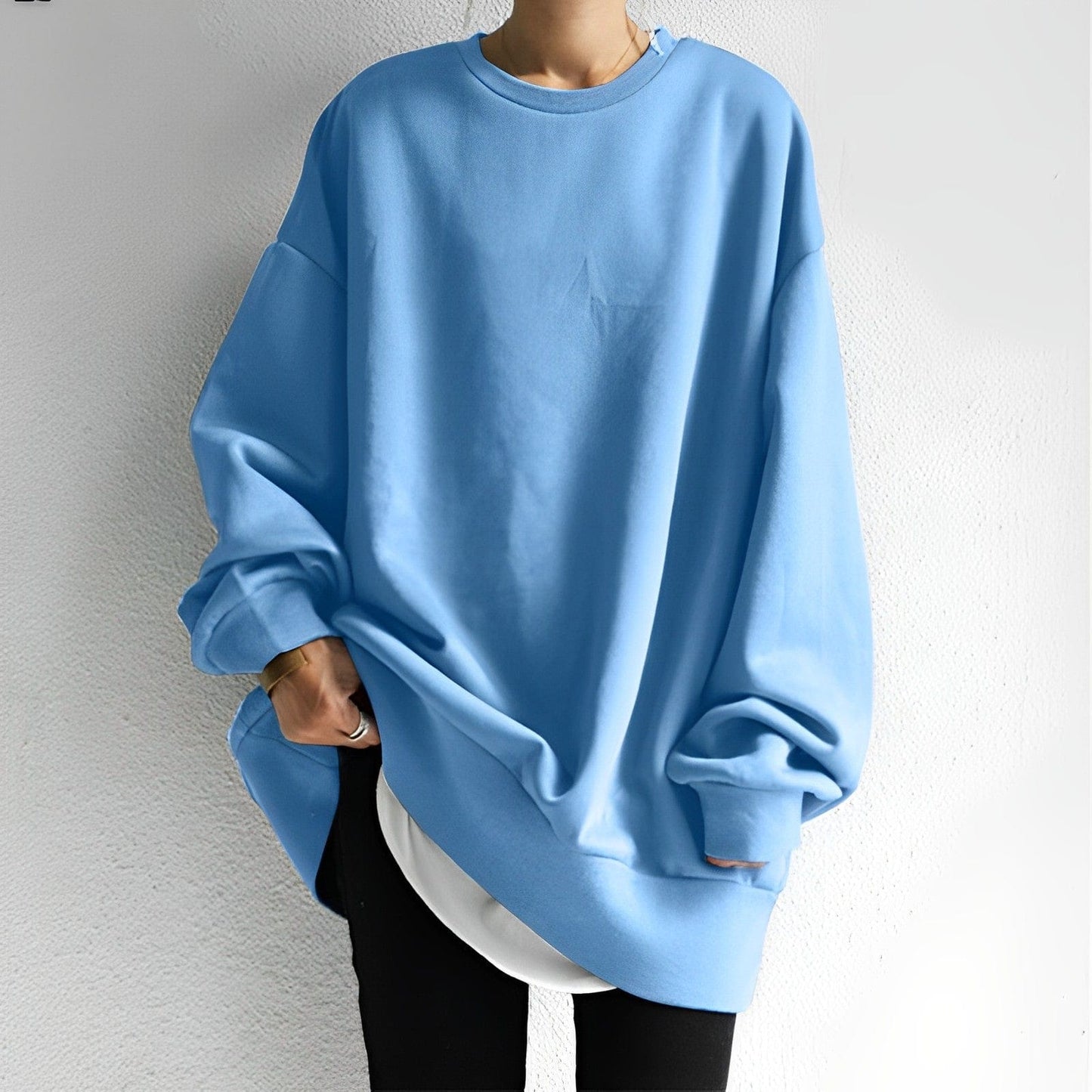 Comfy Large Crew Neck Sweatshirt – Casual Loose Fit