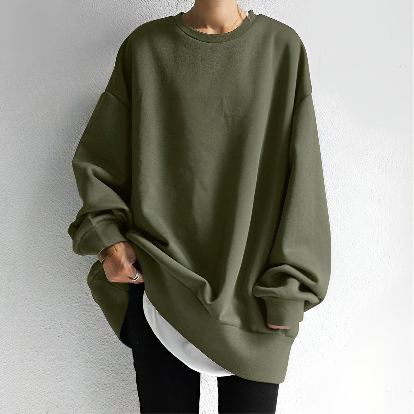 Comfy Large Crew Neck Sweatshirt – Casual Loose Fit