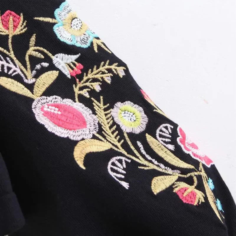 Embroidered Flower Sweater - Alina