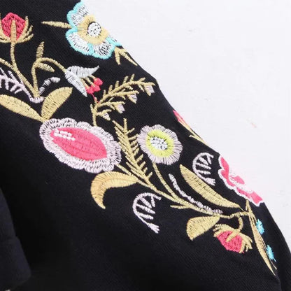 Embroidered Flower Sweater - Alina