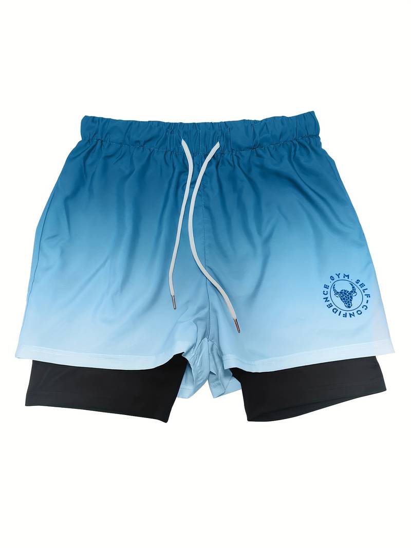 Men's Alexander 2-in-1 Ombre Shorts with Double Layer