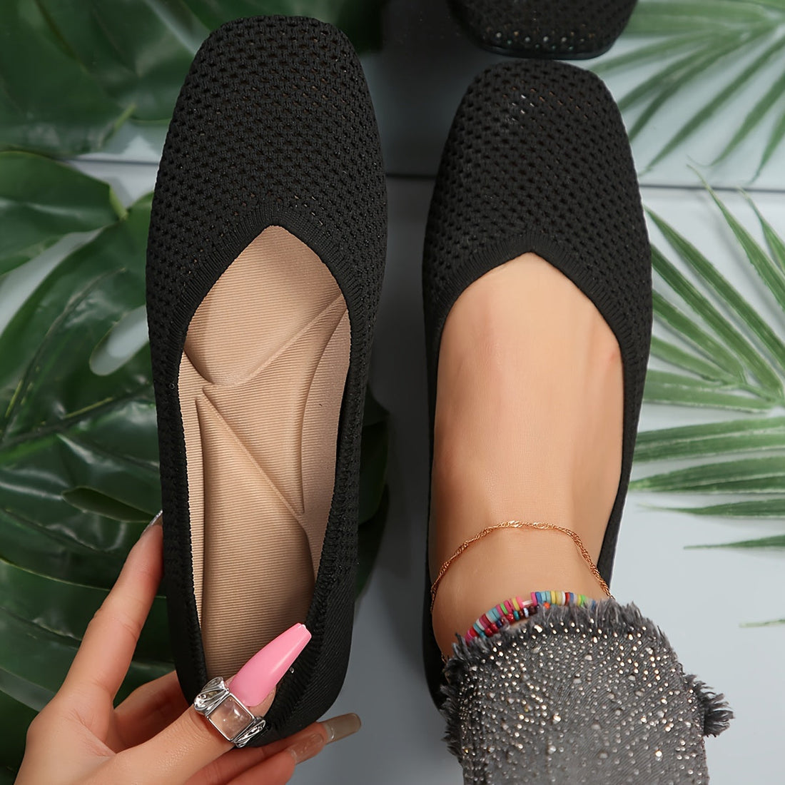 Sofia Blue Flats