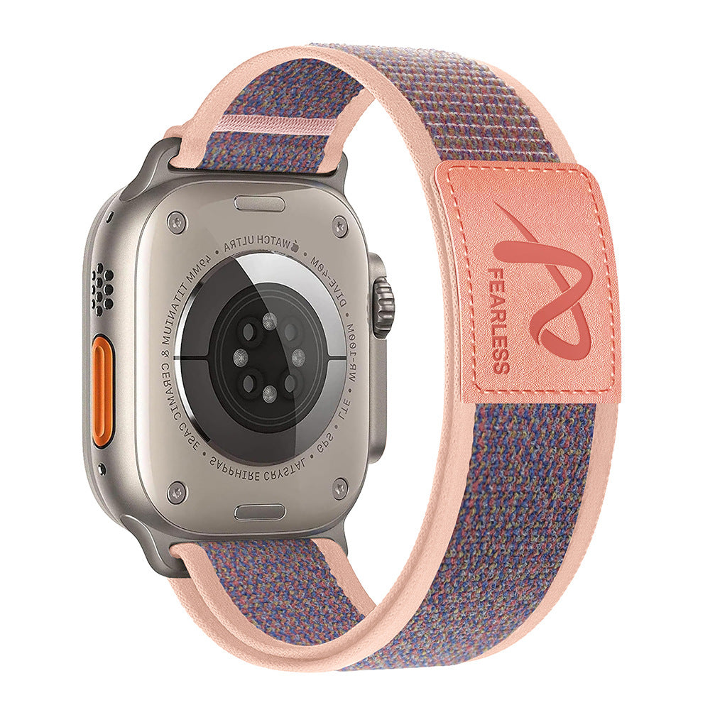 Durable Nylon Band for Apple Watch with Leather Patch