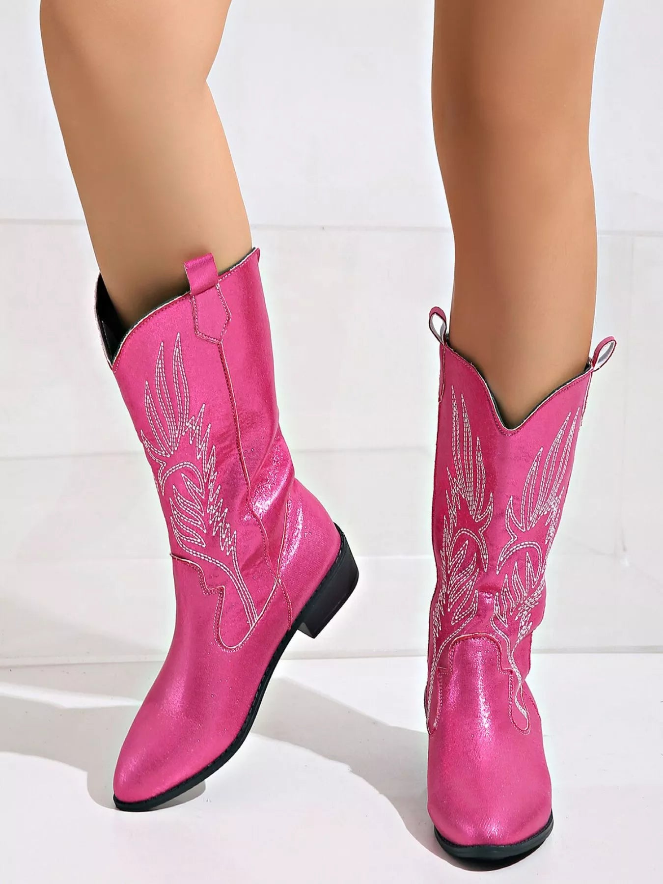 Decorative High Heel Ankle Boots