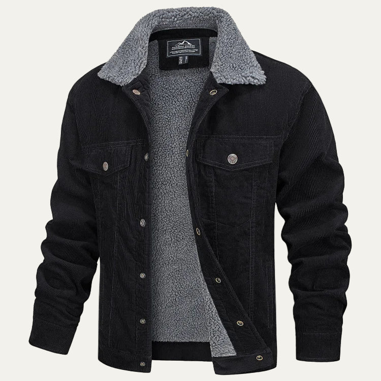 Men’s Warm Corduroy Sherpa Lined Trucker Jacket
